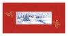 Karácsonyi képeslap - 220x110 mm - felfelé hajtható - dombornyomott, aranyozott ablakkivágású fedlap, színes nyomású betétlappal