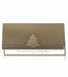 Karácsonyi képeslap - 180x100 mm - felfelé nyitható - aranyozott dombornyomású - betétlapos