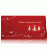 Karácsonyi képeslap - 180x100 mm - felfelé nyitható - ezüst, arany, piros fólianyomású - dombornyomott