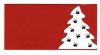 Karácsonyi üdvözlőlap - 200x100 mm - formastancolt - piros és ezüst fólianyomású kihúzható betétlappal - 195 db-os készlet