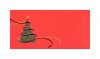 Karácsonyi üdvözlőlap - 200x100 mm - egylapos - zöld és piros-arany fólianyomtatással, domborítva