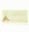 Karácsonyi üdvözlőkártya - 200x100 mm - egylapos - arany, piros és fehr fólianyomással