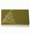Karácsonyi üdvözlőkártya - 180x100 mm - felfelé nyitható - arany és ezüst fólianyomtatású, dombornyomott