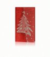 Karácsonyi üdvözlőkártya - 100x180 mm - oldalra nyitható - piros, ezüst és színtelen fólianyomással