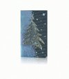Karácsonyi üdvözlőkártya - 100x180 mm - felfelé nyitható - világoskék, ezüst és színtelen fólianyomtatással