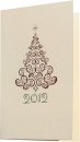 Karácsonyi üdvözlőkártya - 95x155 mm - oldalra nyitható - piros-ezüst fólianyomással