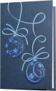 Karácsonyi üdvözlőkártya - 100x155 mm - oldalra nyitható - kék fólianyomással, domborítva - betétlapos