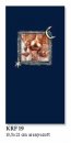 Karácsonyi üdvözlőkártya - LA/4 méret 105x210 mm - oldalra nyitható - aranyozott ablakos borító, színes nyomású betétlappal