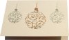 Karácsonyi üdvözlőkártya - 150x100 mm - felfelé nyitható - bronz-arany fólianyomással