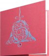 Karácsonyi üdvözlőkártya - 135x135 mm - oldalra nyitható - ezüst fólianyomással - betétlapos