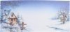 Karácsonyi üdvözlőkártya - 200x100 mm - egylapos - színes képpel - ezüstözéssel - domborítással