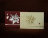 Karácsonyi képeslap - 150x105 mm - felfelé nyitható - krém színű aranyozva - bordó színű ezüstözve - domborítva - korlátozott példányban