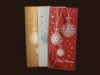 Karácsonyi képeslap - 100x210 mm - oldalra nyitható - bordó, ezüst, óarany színekben - ezüst és arany fólianyomással