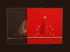 Karácsonyi képeslap - 145x145 mm - felfelé nyitható - sötétbarna és piros színben