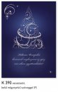   Karácsonyi képeslap - 110x155 mm - oldalra hajtható - ezüstözött - kívül magyar nyelvű köszöntő - belül magyar-angol-német-francia szöveg