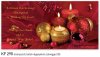  Karácsonyi képeslap - 210x105 mm - felfelé nyitható - aranyozott - kívül magyarés angol nyelvű köszöntő - belül magyar-angol-német-olasz szöveg