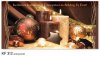   Karácsonyi képeslap - 210x105 mm - felfelé nyitható - aranyozott - kívül magyar nyelvű köszöntő - belül üres