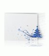 Karácsonyi üdvözlőlap - 155x105 mm - oldalra nyitható - formastancolt lap, kék-ezüst fólianyomtatással