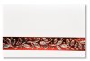 Karácsonyi üdvözlőlap - 150x110 mm - felfelé nyitható - piros-ezüst fólianyomással, domborítással (Pour féléciter felirattal)