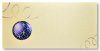 Karácsonyi üdvözlőlap - 200x100 mm - egylapos - krém színű csillogó papíron arany és kék díszítéssel, domborítással