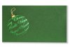Karácsonyi üdvözlőlap - 150x90 mm - egylapos - zöld kartonon arany és zöld díszítéssel, domborítással