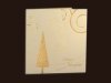   Karácsonyi üdvözlőlap - 135x135 mm - oldalra nyitható - krém színű gyöngyházfényű karton - arany és krém díszítéssel