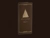  Karácsonyi üdvözlőlap - 100x210 mm - oldalra nyitható - sötétbarna gyöngyházfényű papír - arany díszítéssel - domborítással