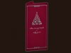  Karácsonyi üdvözlőlap - 100x210 mm - oldalra nyitható - piros színű gyöngyházfényű papír - ezüst és piros díszítéssel - domborítással