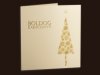     Karácsonyi üdvözlőlap - 130x130 mm - oldalra nyitható -  krém színű gyöngyházfényű karton - arany és krém díszítéssel