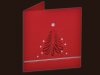   Karácsonyi üdvözlőlap - 130x130 mm - oldalra nyitható -  piros matt karton - piros és ezüst díszítéssel, domborítással