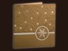     Karácsonyi üdvözlőlap - 130x130 mm - oldalra nyitható -  óarany gyöngyházfényű karton - arany díszítéssel, dombornyomással