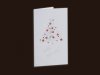   Karácsonyi üdvözlőlap - 100x155 mm - oldalra nyitható - fehér színű gyöngyházfényű karton - ezüst és piros díszítéssel 