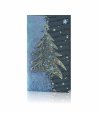      Karácsonyi képeslap - 100x180 mm - oldalra nyitható - kék gyöngyházfényű karton - ezüst és kék fólianyomással, színtelen domborítással