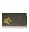      Karácsonyi képeslap - 180x100 mm - felfelé nyitható - barna matt karton -réz és arany fólianyomással