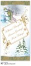    Karácsonyi képeslap - 105x210 mm - oldalra nyitható - aranyozott - kívül magyar-angol-német nyelvű köszöntő - belül üres