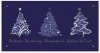  Karácsonyi képeslap - 210x105 mm - felfelé nyitható - indigó színű gyöngyházfényű karton - ezüst fólia díszítéssel, domborítással