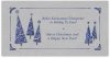 Karácsonyi képeslap - 210x105 mm - felfelé nyitható - ezüstszínű gyöngyházfényű karton - kékfólia díszítéssel, domborítással