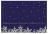   Karácsonyi képeslap - 155x110 mm - felfelé nyitható - indigó színű gyöngyházfényű karton - ezüst fólia díszítéssel, domborítással