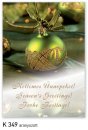    Karácsonyi képeslap - 110x155 mm - oldalra hajtható  - aranyozott - kívül magyar-angol-német nyelvű köszöntő - belül üres