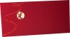  Karácsonyi képeslap - 210x100 mm - egylapos - piros matt karton, prégelt piros üdvözlő szöveggel, aranyozott földgömbbel 