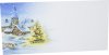 Karácsonyi képeslap - 210x100 mm - egylapos - színessel nyomott stancolt szélű fehér karton domborítással, prégelt ezüstözéssel  