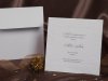      Esküvői meghívó - 150x150 mm - egylapos - fehér matt karton, domborítással