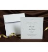  Esküvői meghívó - 150x150 mm - egylapos - fehér matt karton, fehér fólianyomással, domborítással