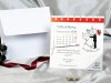   Esküvői meghívó - 150x150 mm - egylapos - a lapon naptármotívum, melyre a dátumot, szöveget lehet nyomtatni - fényes ezüst és fekete-piros díszítéssel