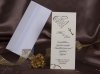   Esküvői meghívó - 80x200 mm - egylapos - krémszínű papír - domborított díszítéssel, aranyozással