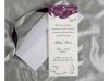    Esküvői meghívó - 80x200 mm - egylapos - fehér papír - domborított díszítéssel, ezüstözéssel, bordó mintával