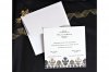       Esküvői meghívó - 150x150 mm - egylapos - fekete és arany mintával, domborítva