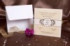        Esküvői meghívó - 150x150 mm - egylapos - krémszínű nyomtatással - domborított aranyozással