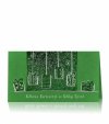 Karácsonyi üdvözlőlap - 180x100 mm - felfelé nyitható - zöld gyöngyházfényű karton - zöld és ezüst fóliadíszítéssel - domborítással
