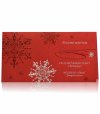 Karácsonyi üdvözlőlap - 180x100 mm - felfelé nyitható - bordó gyöngyházfényű karton - színtelen thermoporos és ezüst fóliadíszítéssel